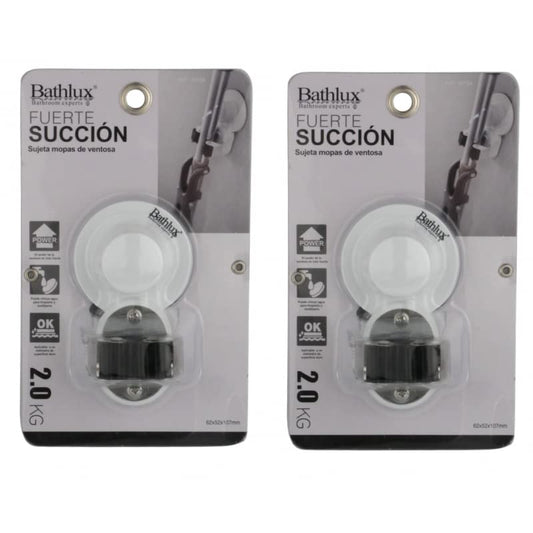 Colgador sujeta mopa Escoba fregona con Ventosa Pack 2