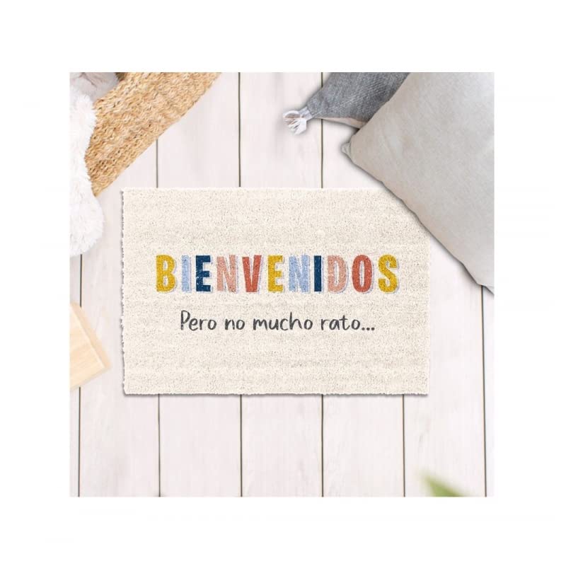 Felpudo Esterilla Fibra Coco Goma Antideslizante Bienvenidos 70x40 cm