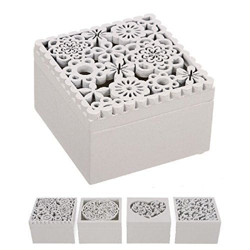 Juego de 4 cajitas madera troquelada