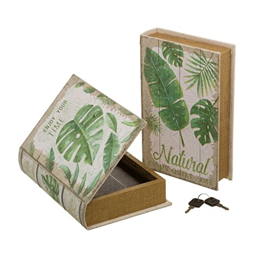 Juego 2 Caja Libro de Seguridad de Madera Verde étnico salón Iris