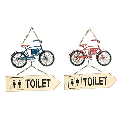 Cartel Decorativo para Puertas lavabos Bici - Azul