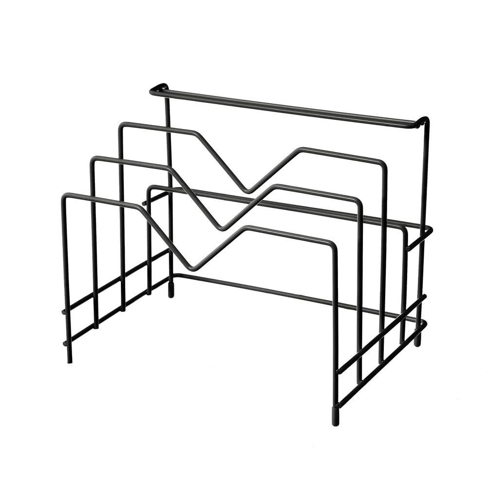 Organizador para tapas negro de metal de 26x19x21 cm