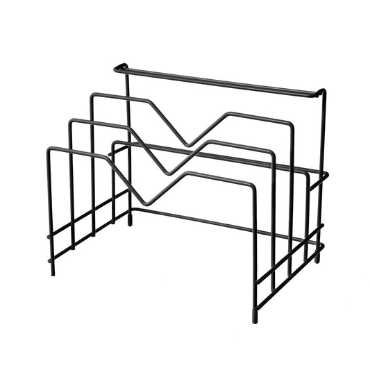 Organizador para tapas negro de metal de 26x19x21 cm