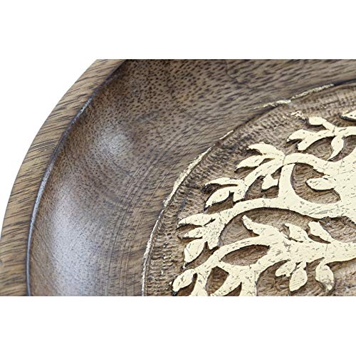 Dream Hogar Bandeja vaciabolsillos arbol Rustico Mango 22,5x22,5x4 cm