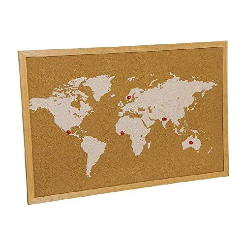 Mapamundi Corcho 6 Pins Adornos Muebles Pegatinas Decoración del hogar Unisex Adulto, Color, única