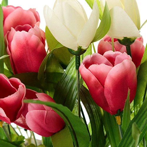 Pack 2 Planta artificial tulipan decorada maceta madera .