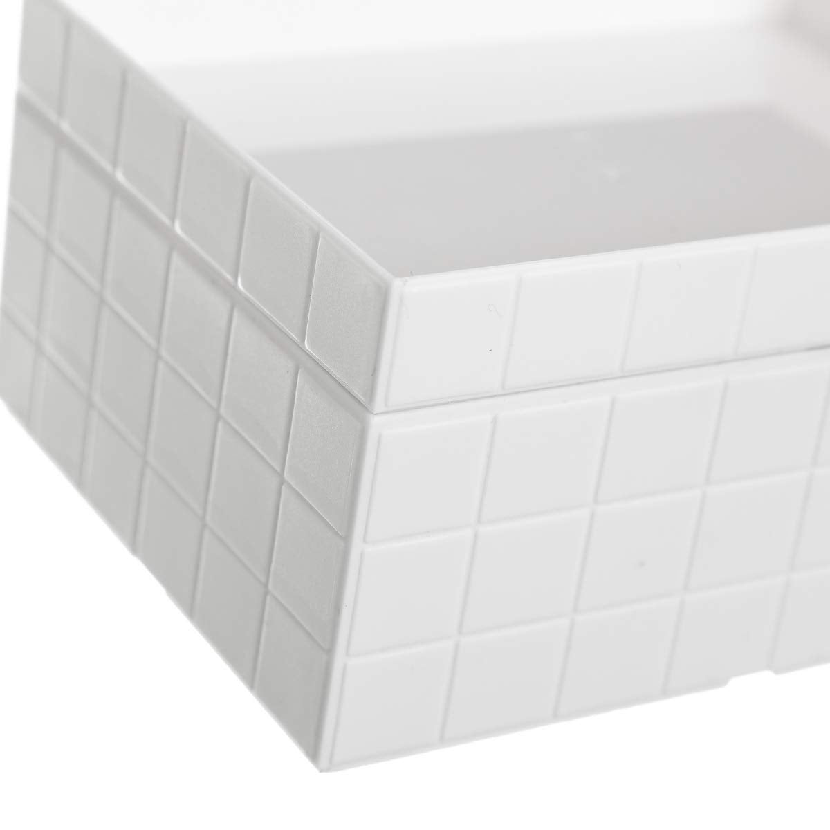 Organizador con Tapa Blanco abs para Cuarto de baño
