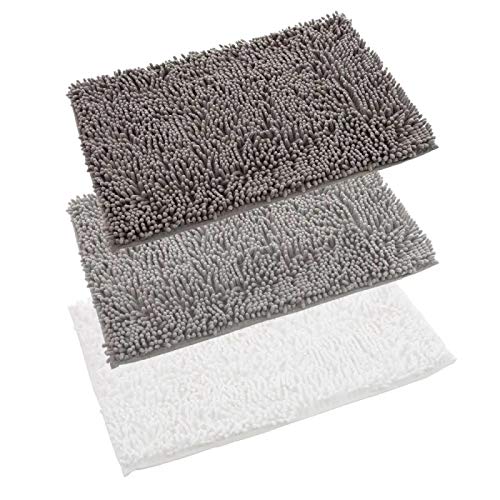 Set 3 Alfombra baño Chenilla 40x60 cm