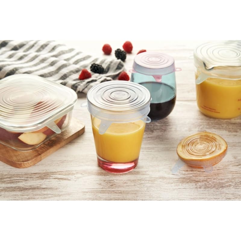 DAMDAM GO - Tapas Silicona Ajustables Cocina Adaptables Ecologicas Elasticas Reutilizables Reciclable 100% Silicona