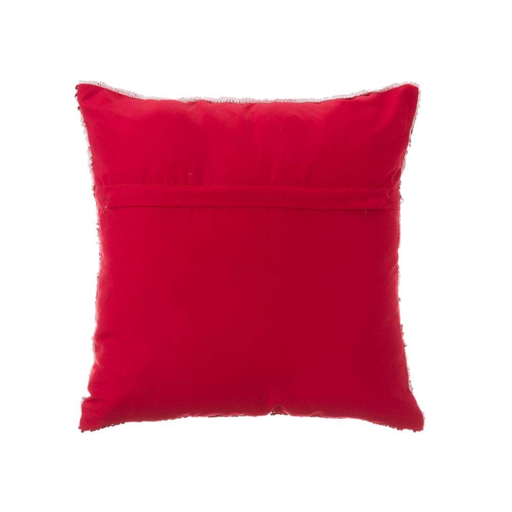 Cojín lentejuelas reversibles corazon blanco rojo 40x40