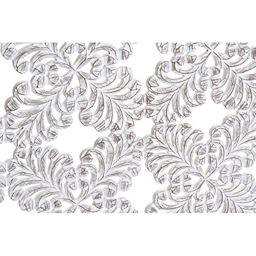 Mural Decoracion Tallada Natural Hojas 90x90 cm