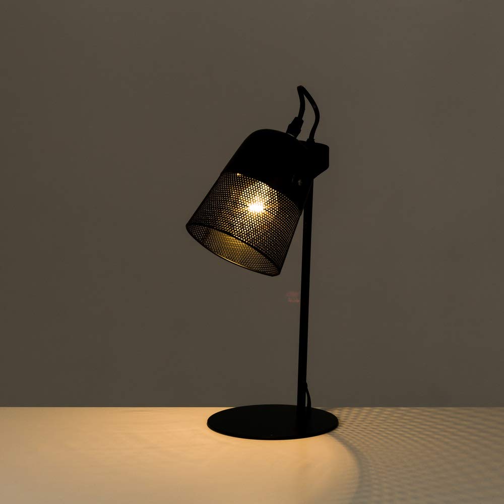 Lámpara foco calado vintage de metal negra de 38 cm - LOLAhome