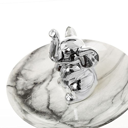 Plato joyero plata gato y elefante stoneware - Set 2 pieza