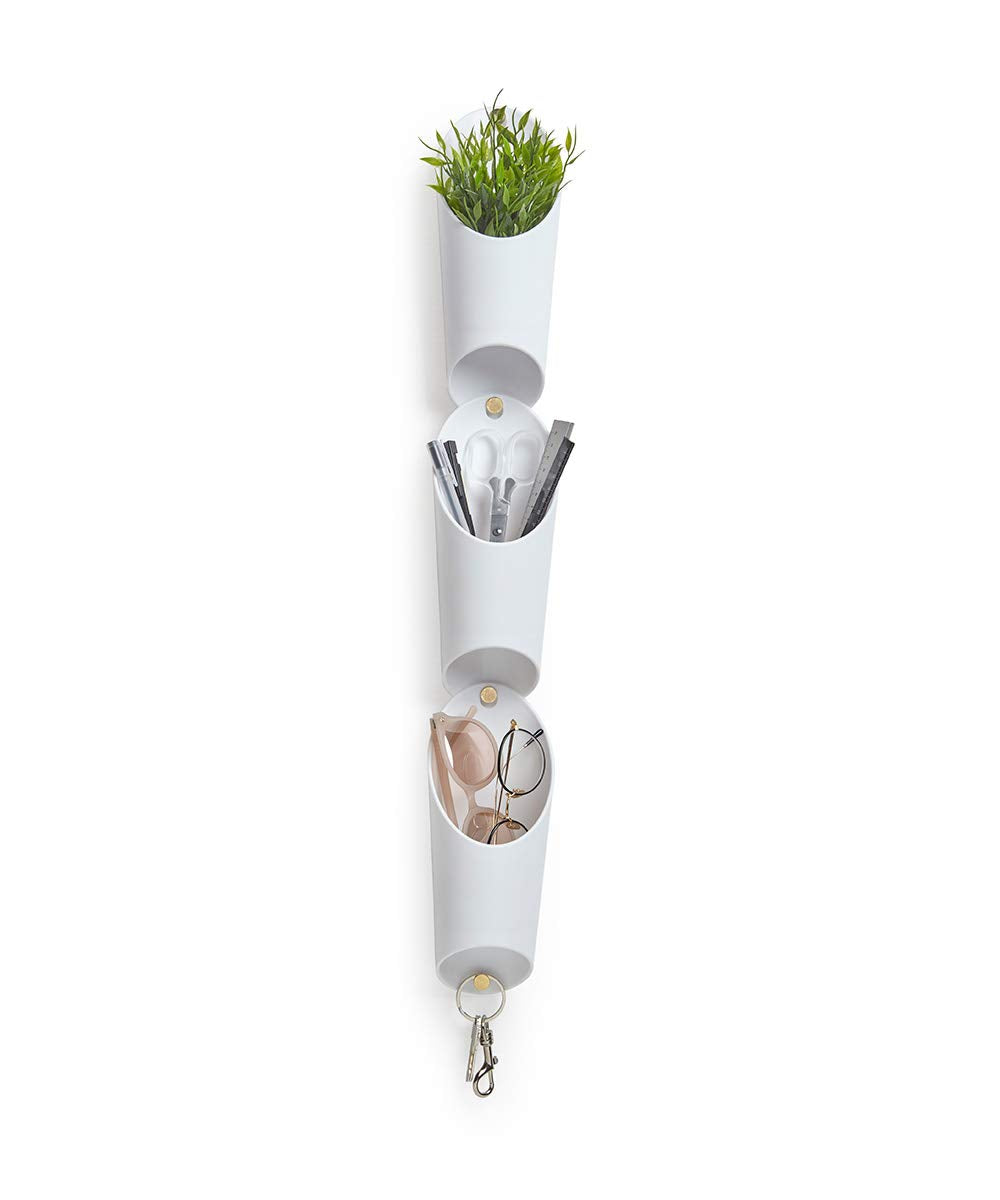 Floralink Recipientes multifuncionales de pared, Polipropileno, Blanco
