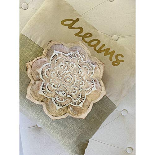 Bandeja vaciabolsillos de Madera Mango Mandala Floral, Oscuro, 22X22X4 CM