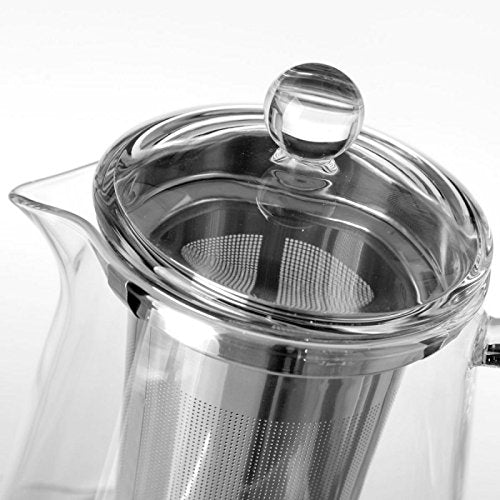 Tetera con filtro moderna transparente de cristal para cocina Basic