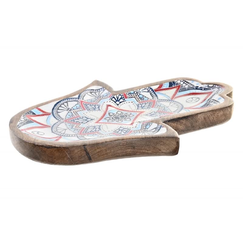 Bandeja vaciabolsillos de Madera Mano Floral 30X20.5X21.5