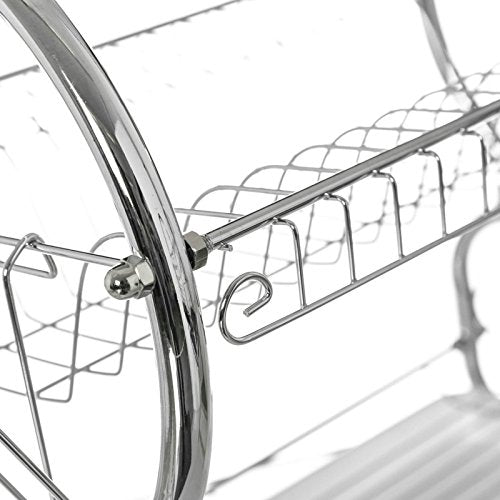 Escurreplatos metalico 2 Pisos con Bandeja Moderno para Cocina Basic - Blanco