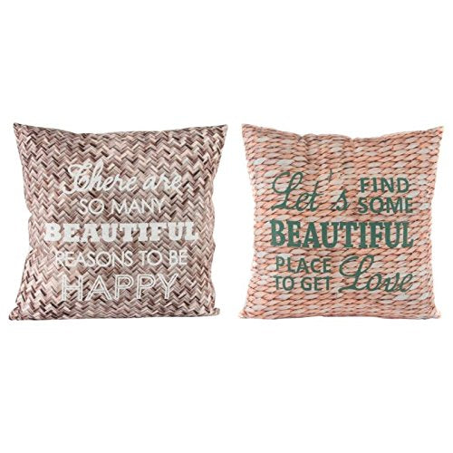 Juego de 2 cojínes Originales con Frases Ingles 40x40 cm