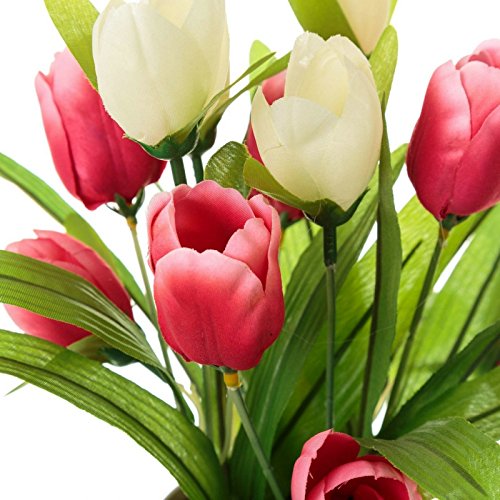 Pack 2 Planta artificial tulipan decorada maceta metal