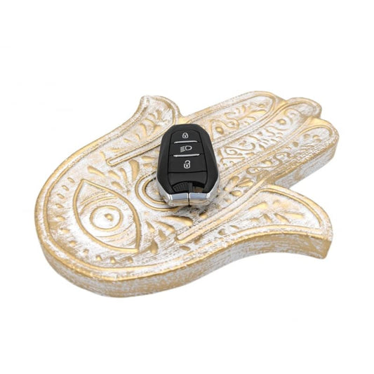 Bandeja vaciabolsillos de Madera Hamsa Mano Fatima