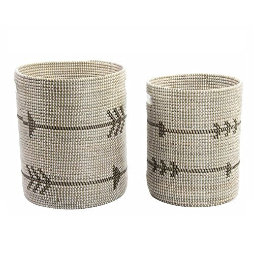 Set 2 cesta fibra tribal 40x49 cm