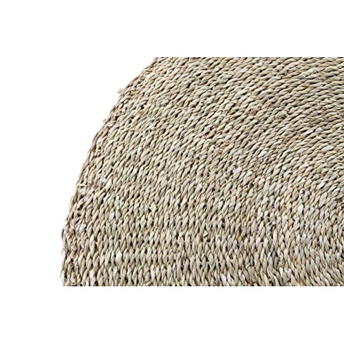 Alfombra Redonda de Fibra Natural Beige rústica para Dormitorio de 90 cm France
