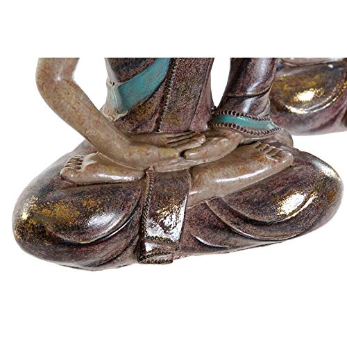 Set 2 Figura Buda de Suerte Resina Envejecido