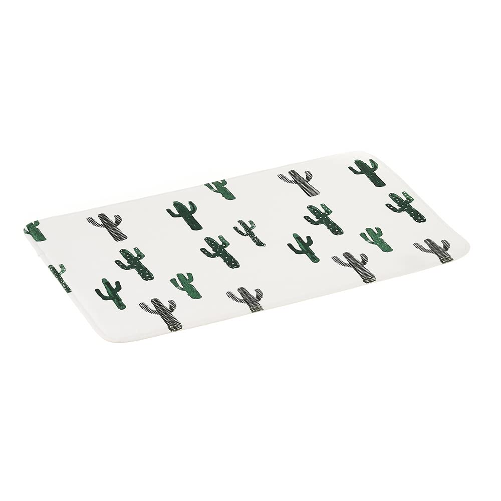Alfombra de baño de Cactus Blanca de Microfibra de 70x45 cm