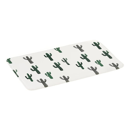 Alfombra de baño de Cactus Blanca de Microfibra de 70x45 cm