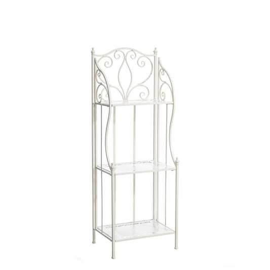 Estantería Decorativa romántica Blanca de Hierro para terraza France