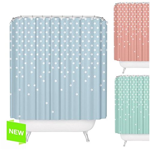 CORTINA BAÑO POLIESTER ESTRELLAS 3C