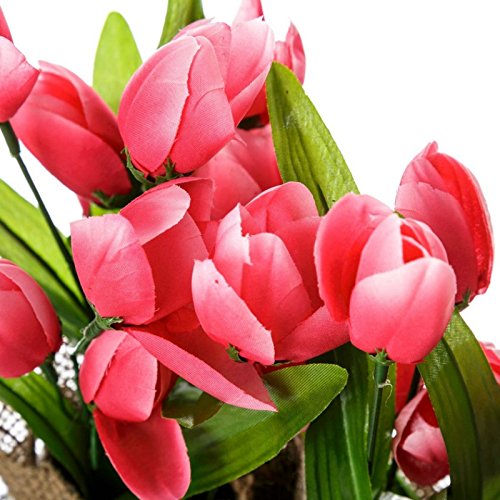 Pack 3 Plantas tulipán 3/c poliester 18 x 9 x 26 cm rosa, azul y rosa claro.