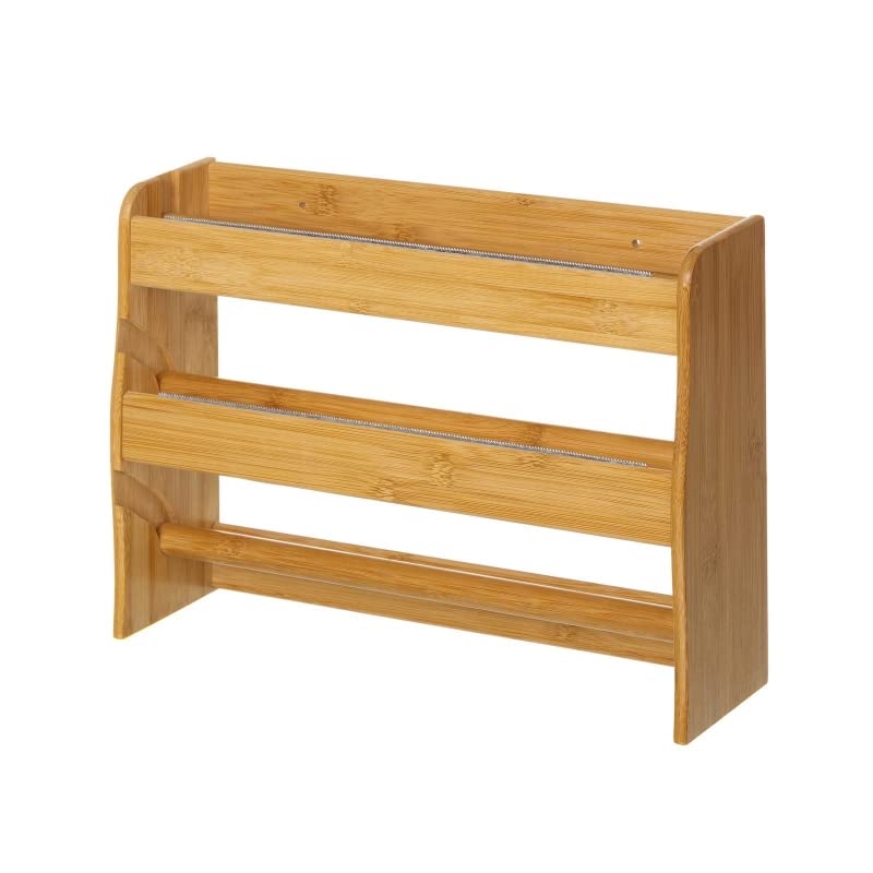 Soporte para 3 portarollos Cocina Bambu 36x26x10 cm