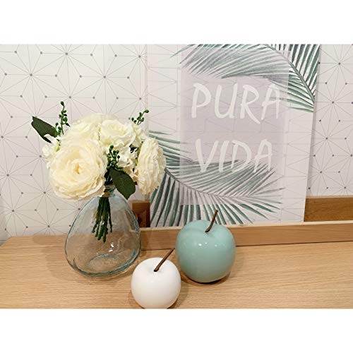 Rama con Flores Rosas Blanco 18x18x26 cm