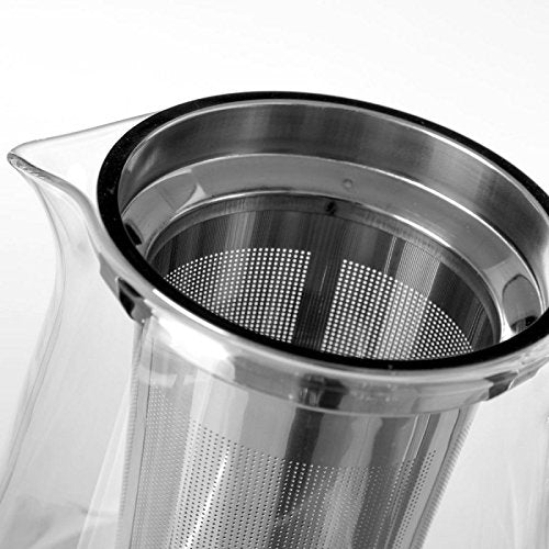 Tetera con filtro moderna transparente de cristal para cocina Basic