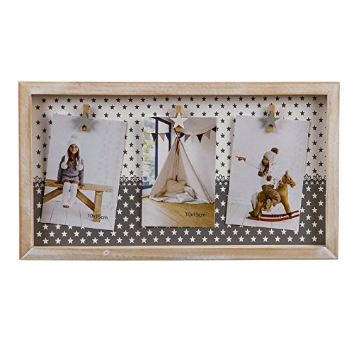 Tablón con Pinzas portafotos Multiple de Madera Azul