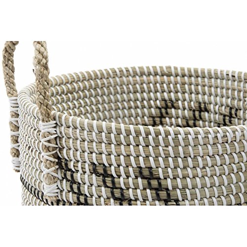 Set 2 cesta fibra tribal con tapa 37x41 cm