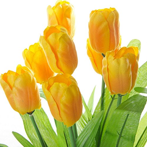 Pack 3 Planta tulipan poliester en maceta de madera .