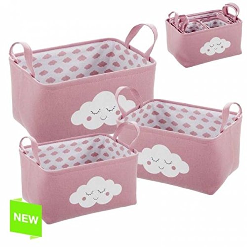 Juego de 3 cestas Organizador rect Nubes