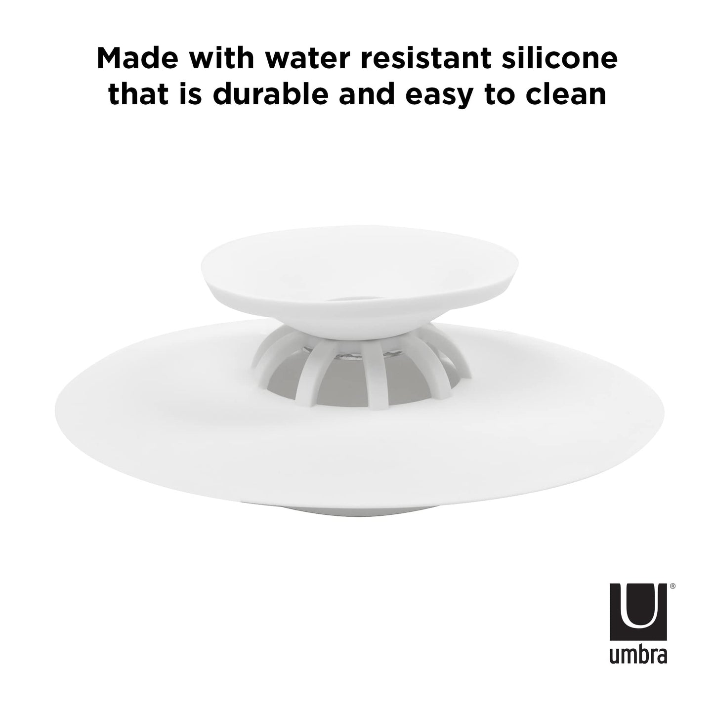 Flex Tapón de drenaje y atrapacabello, Silicona, Blanco