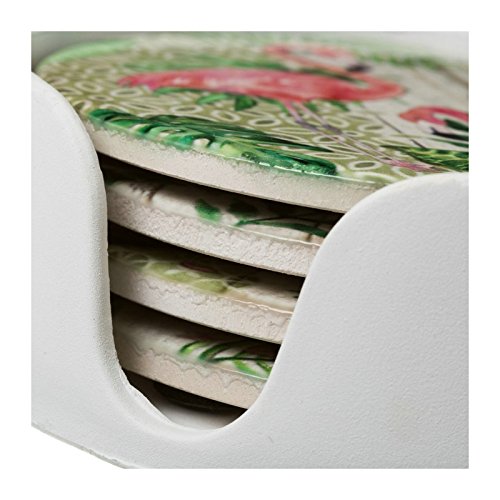 Set 4 Posavasos de Ceramica framencos con Soporte