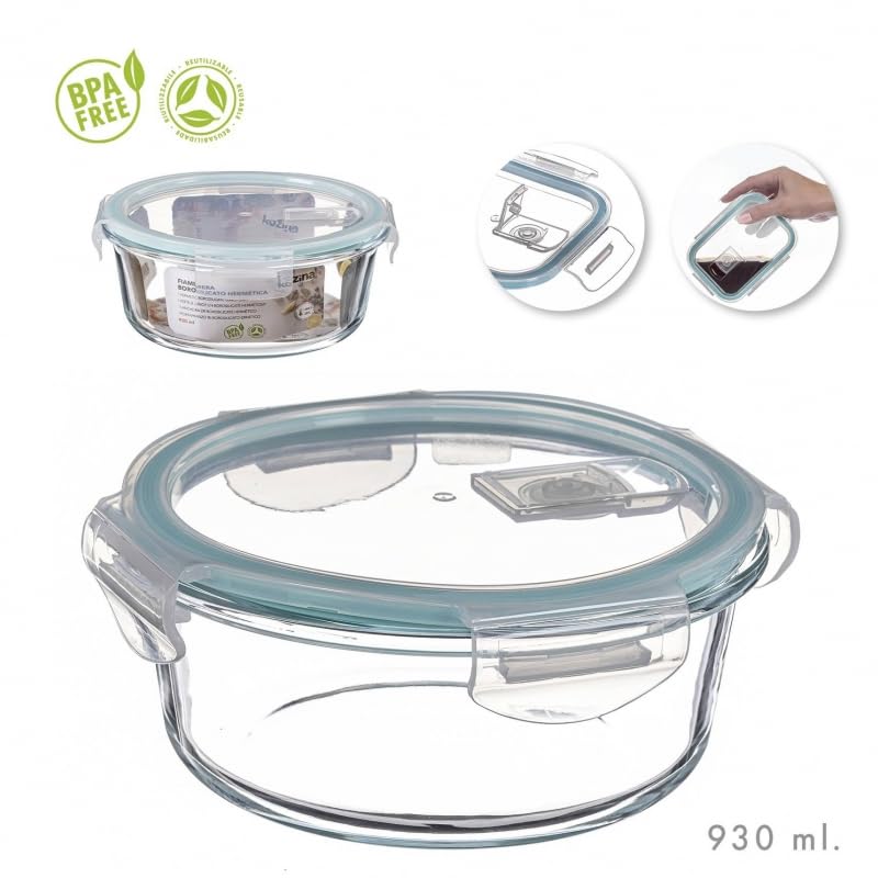 DAMDAM GO - Set de 3 fiambreras de Cristal con Tapa - herméticos antifugas para Horno microondas congelador y lavavajillas