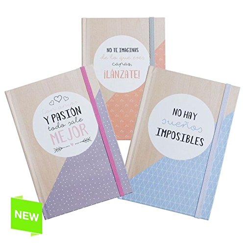 Libreta moleskin diseño frases original nordic 3m - 10x14cm Pack 3 ud.