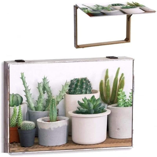 Tapa Contador de luz Cubre Cuadros electricos Cactus Madera 46x31x6 cm
