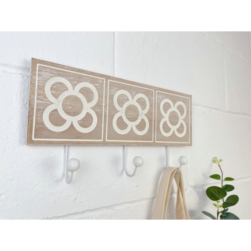 Perchero de Pared Madera de 3 Colgantes Triple Panot Barcelona