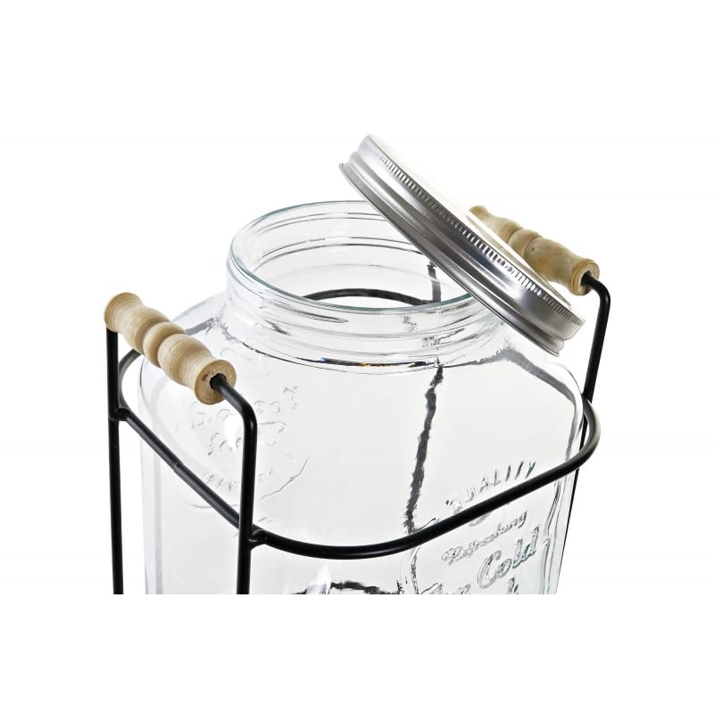 Dispensador Doble de Bebidas Cristal con Soporte Metal 4 L x2