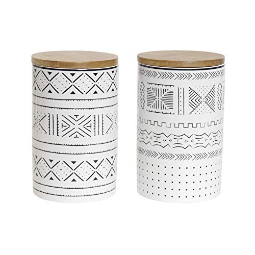 Set 2 Bote Porcelana de Cocina Estilo Africa 1000 CC