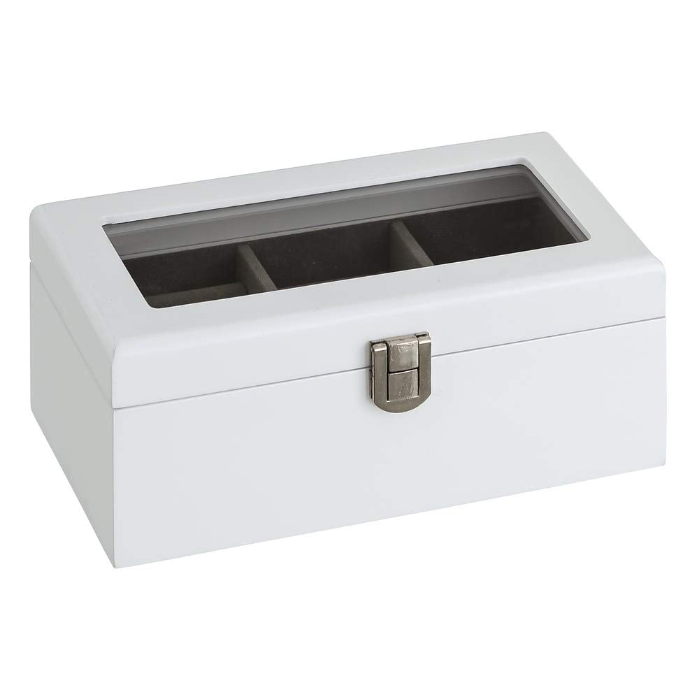 Joyero Relojes Blanco de Madera Moderno para Dormitorio Vitta