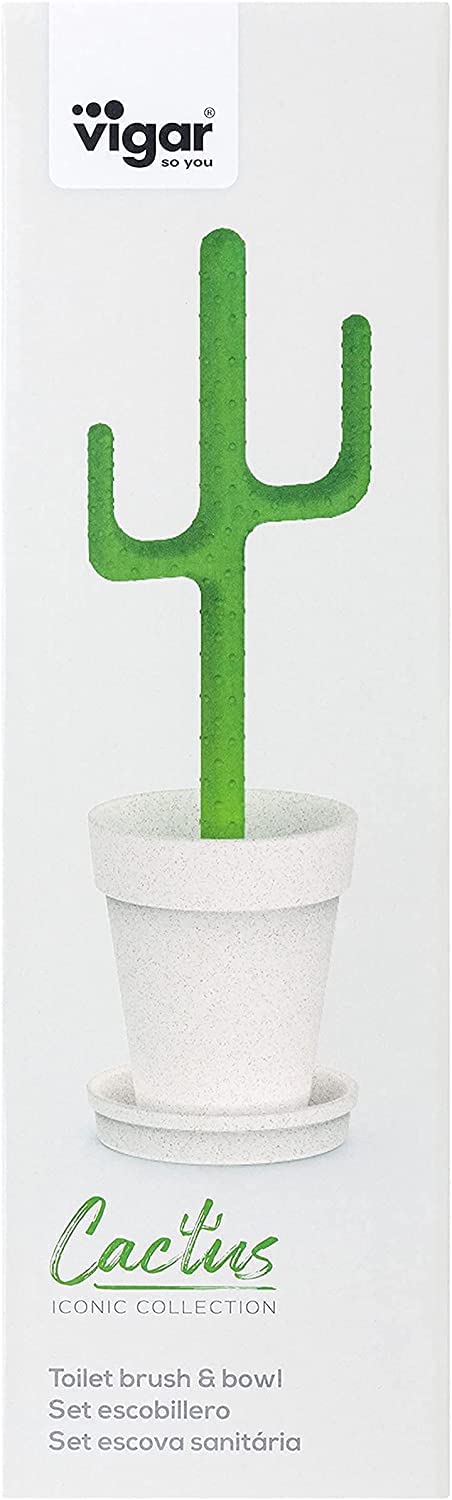 VIGAR Flower Power Escobillero de Baño de Pie, Blanco, 12 X 12 X 43 cm